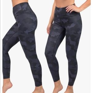 90 Degree By Reflex High Waisted Black Camo Print Yoga Leggings